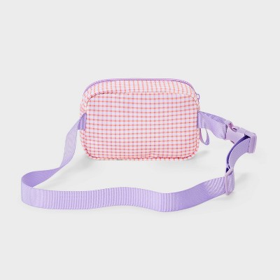 Girls' Gingham with Fruit Patches Fanny Crossbody Bag - Cat & Jack? Purple