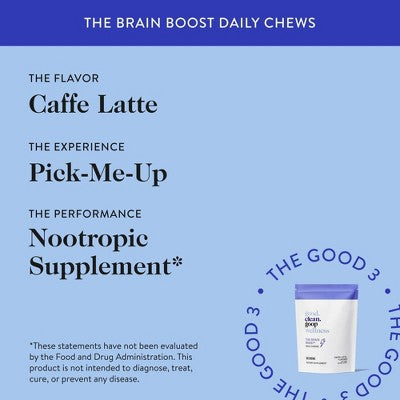 good.clean.goop wellness The Brain Boost Daily Vegan Chews with L-Theanine and Caffeine - 30ct