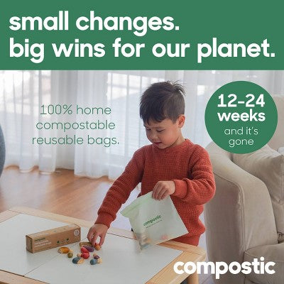 Compostic 100% Compostable Sandwich Bags - 50ct