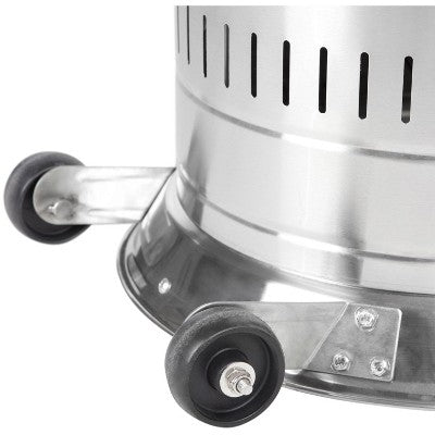 Fire Sense Performance Series Patio Heater With Wheels 50,000 BTU Output Electronic Ignition System Portable Outdoor Propane Heater - Stainless Steel (LOCAL PICKUP ONLY)