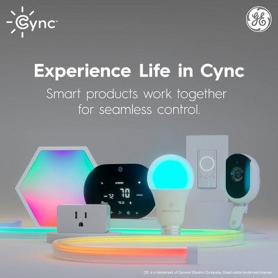 GE 3pk Cync Reveal Full Color A19