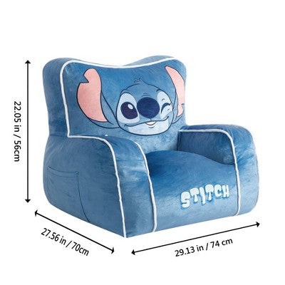Stitch Kids' Compressed Foam Plush Chair Blue