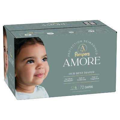 Amore by Pampers Diapers Enormous Pack - Size 6 - 72ct: Diaper Weight Range 22-37 lbs, Disposable