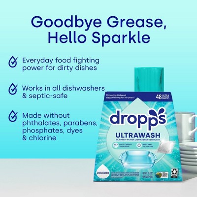 Dropps Dish UltraWash Biobased Detergent Pods - Unscented - 48ct