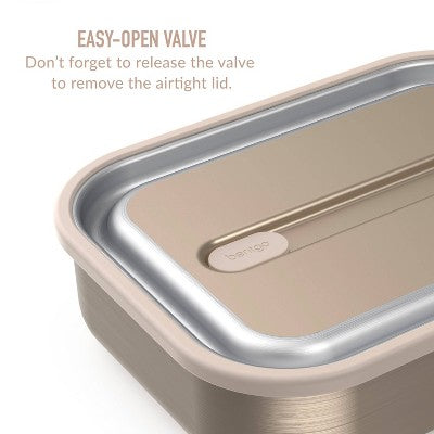 Bentgo MircoSteel Leak-Proof Stainless Steel Lunch Box with Removable Divider Gold