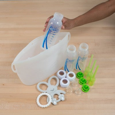 Dr. Brown's Silicone Microwave Sterilizer Steam Bag: Grip Handle, Reusable, BPA-Free