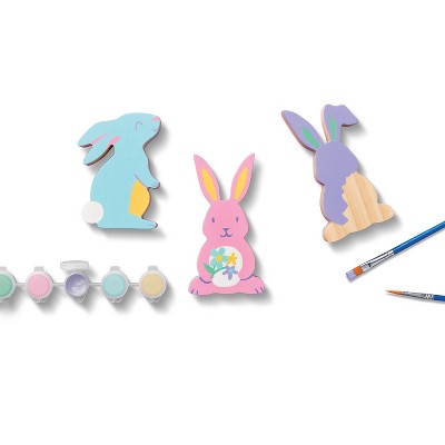 3pk Paint-Your-Own Wood Bunnies Kit - Mondo Llama