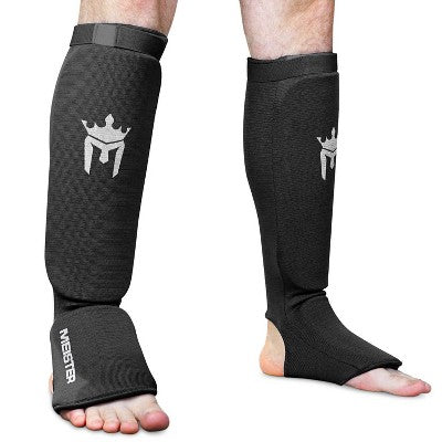 Meister Elastic Cloth Shin and Instep Guard - Black S/M