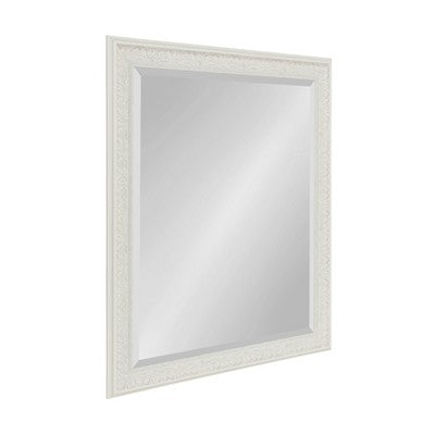 27" x 33" Alysia Framed Wall Mirror White - Kate & Laurel All Things Decor: Polystyrene Beveled Vanity Mirror, No Assembly Required (LOCAL PICKUP ONLY)