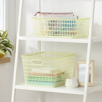Wave Scallop Decorative Basket Medium Citrus - Brightroom