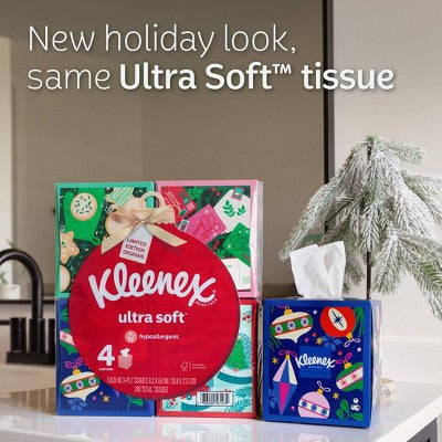 Kleenex Holiday Ultra Soft Facial Tissue - 4pk/240ct