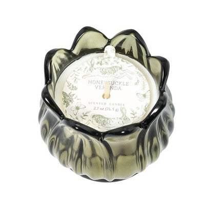 Tulip Shaped Glass Jar Scented Candle Honeysuckle Veranda - Bullseye's Playground