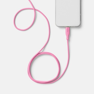 6' A+C Silicone Cable - heyday Candy Pink