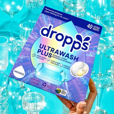 Dropps Dish UltraWash Plus Biobased Detergent Pods - Unscented - 40ct