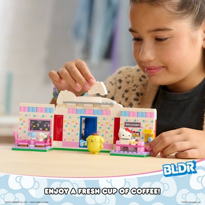Hello Kitty and Friends Hello Kitty's Dream Cafe Building Set with Hello Kitty, Cinnamoroll, and Pompompurin Minifigures