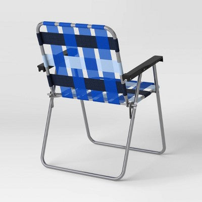 Webstrap Folding Patio Chair Blue - Room Essentials (LOCAL PICKUP ONLY)