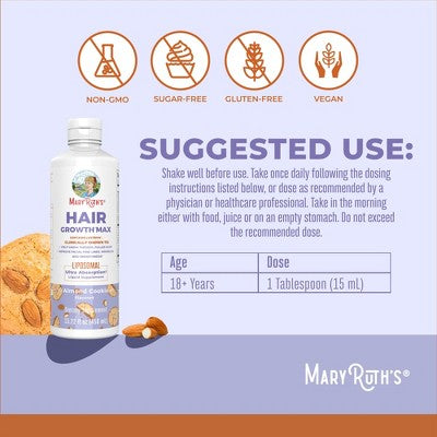 MaryRuth's Hair Growth Max Liposomal, Almond Cookie
