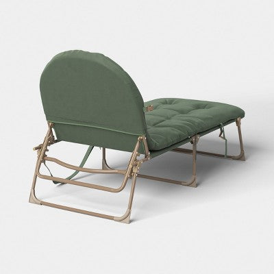 Folding Padded Outdoor Portable Beach Lounge Chair Green - Threshold (LOCAL PICKUP ONLY)