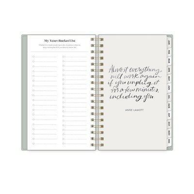 The Everygirl Planner 2025 Weekly/Monthly Planner 6.3"x4.33" Wirebound Solid Soft Sage: Adult Stationery, Calendar, Tabs