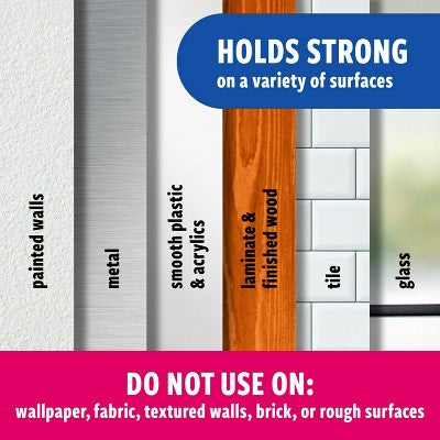 Command 9pk Damage-Free Hanging Small Wire Hooks with 12 Adhesive Strips Cobalt Blue