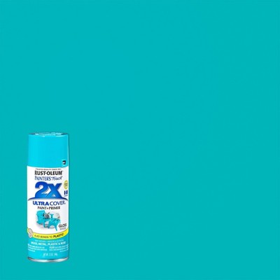 Rust-Oleum 12oz Painters Touch 2X Ultra Cover Spray Paint Aqua: Glossy Enamel for Interior & Exterior Surfaces