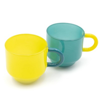 2pk 25oz Glass Mugs Teal - Bullseye's Playground