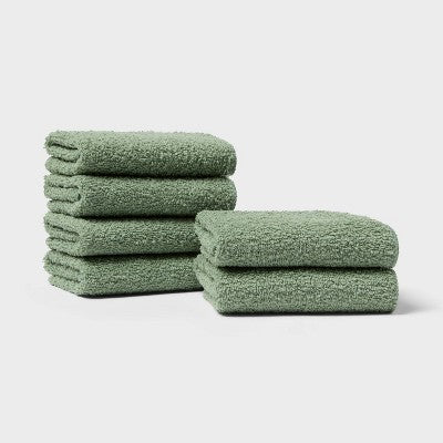 6pk Washcloth Set Light Green - Room Essentials