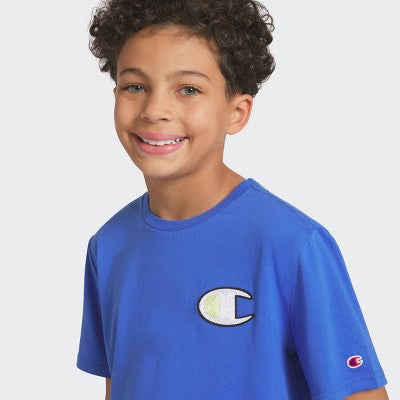 Champion Kids' Signature Patch Graphic T-Shirt - Blue M 10/12