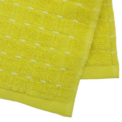 6pc Bath Towel Set Yellow Checkered Daisy - Kapoor Home