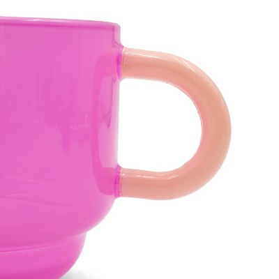 2pk 25oz Glass Mugs Pink - Bullseye's Playground