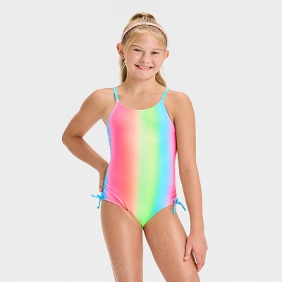 Girls' Rainbow Ombre Design One Piece Swimsuit - Cat & Jack M