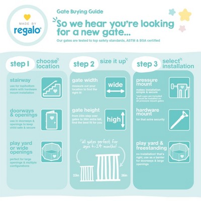 Regalo Heritage & Home Multi-Style Safety Gate: Metal, Pressure-Mounted, 21 Inches Height (LOCAL PICKUP ONLY)