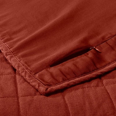 King Heavyweight Linen Blend Quilt Pillow Sham Dark Clay - Casaluna: Rayon & Cotton, Zipper Closure, OEKO-TEX Certified