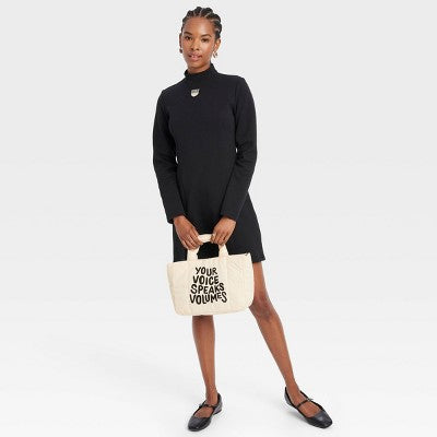 Black History Month Quilted Crossbody Bag - Cream