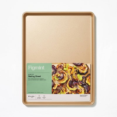 12"x16" Nonstick Aluminized Steel Baking Sheet Gold - Figmint: Cookie Sheet, Oven Tray, Dishwasher & Oven-Safe