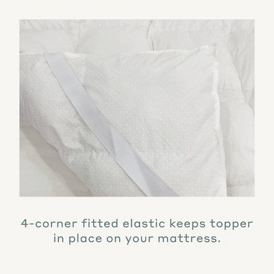 Twin Ultra Loft Down Alternative Mattress Topper - Casaluna: Hypoallergenic Cotton, Baffle Box Quilting, 233 Thread Count