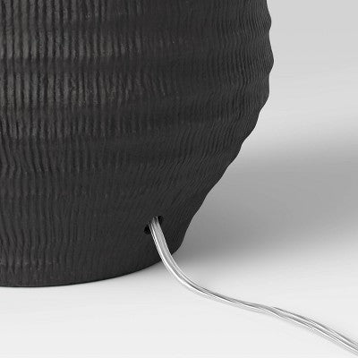 19"x8.5" Large Textured Ceramic Lamp Base Black - Threshold