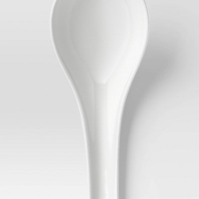 6pk New Porcelain Soup Spoons White - Threshold: Modern, Microwave & Dishwasher-Safe, Service for 6