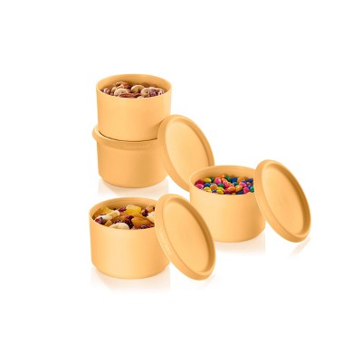 Tupperware 8pc (set of 4) Serve and Store Food Storage Canister Set Juicy Peach