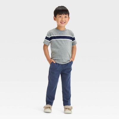 Toddler Boys' Striped T-Shirt - Cat & Jack Heather Gray 2T