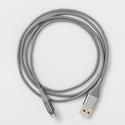 4' Lightning to USB-A Round Cable - heyday Gray/Silver