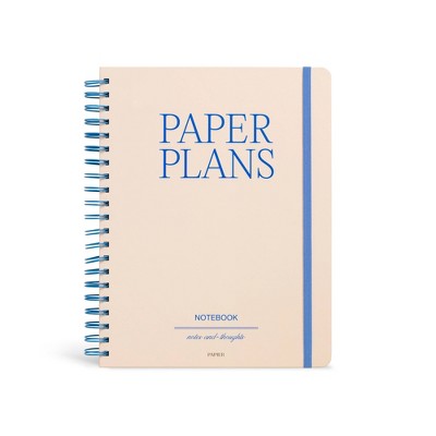 Papier 150pg Ruled Notebook 11"x8.5" Spiral Typographic: College Ruled Journal, Hard Cover, Adult Stationery