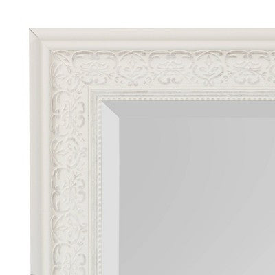 27" x 33" Alysia Framed Wall Mirror White - Kate & Laurel All Things Decor: Polystyrene Beveled Vanity Mirror, No Assembly Required (LOCAL PICKUP ONLY)