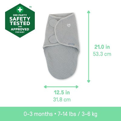 SwaddleMe by Ingenuity Original Muslin Baby Swaddle 0-3 Months - Cream