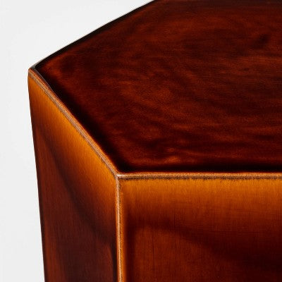 Hex Ceramic Drink Table Maroon - Threshold designed with Studio McGee (LOCAL PICKUP ONLY)