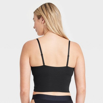 Women's Cotton Stretch Cropped Tank Top - Auden Black XXL