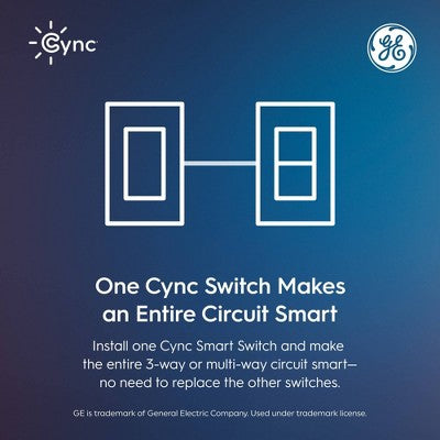GE Household Lighting Cync Neutral Travel Wire Paddle Dimmer Switch