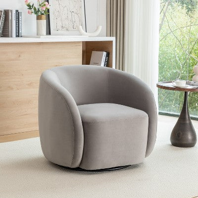 SEYNAR Modern Glam Velvet Upholstered 360 Degree Swivel Accent Armchair (LOCAL PICKUP ONLY)