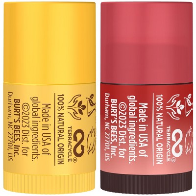 Burt's Bees Holiday Mini Lip Balms - Beeswax + Rose Tinted - 2pk/0.006oz
