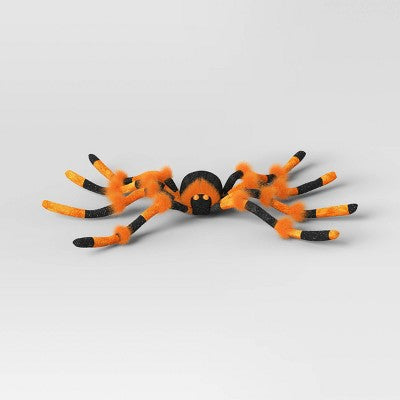 20" Plush Spider Orange Halloween Decorative Prop - Hyde & EEK! Boutique